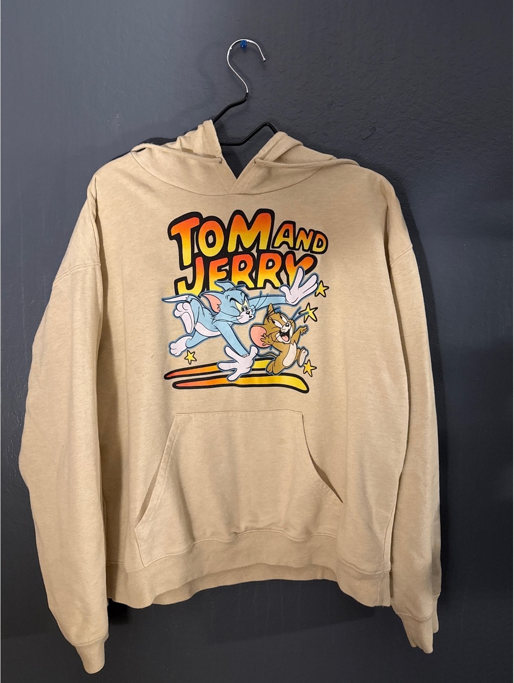 Tom and Jerry Beige Hoodie Sweatshirt XL